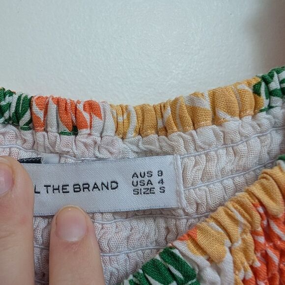 NWOT Faithfull The Brand Linen Mini Dress Size 4 Small Floral Puff Short Spring - Picture 8 of 9